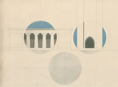 Study On Perspective Circle Projected On A Peristyle And The Portal Of A Church