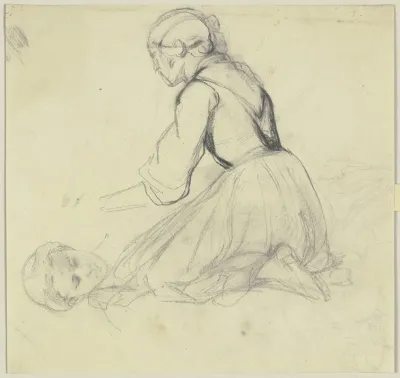 Study Sheet Kneeling Woman