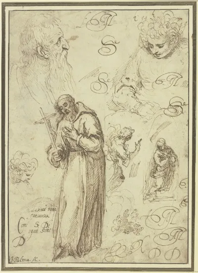 Study Sheet With St Francis An Annunciation And Three Studies Of Heads