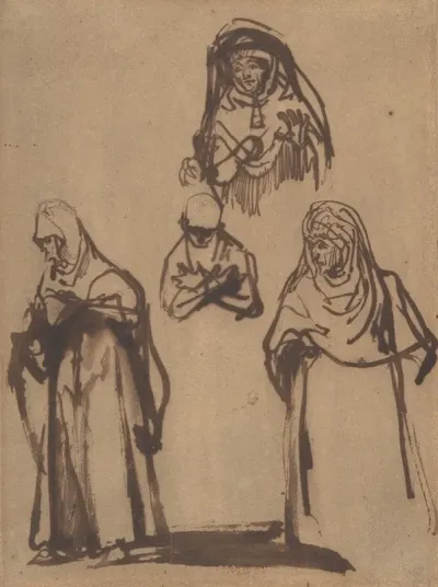 Study Sheet With Three Women And A Boy