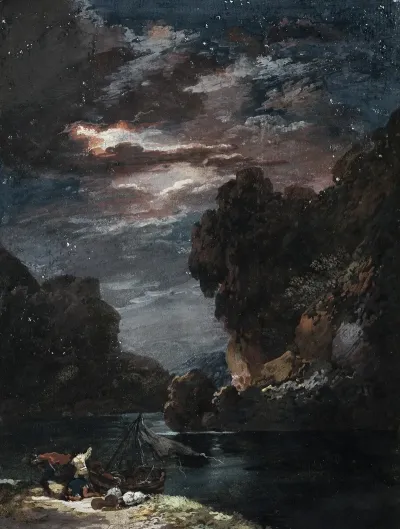 Sturmische Mondnacht Im Gebirge