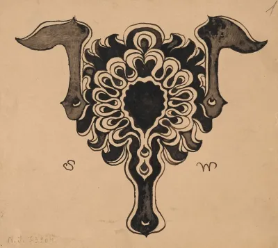 Stylised Flower Basket Embellishment To Zycie Weekly From 1887 And 1889
