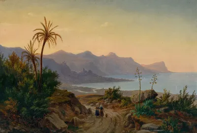 Sudliche Kustenlandschaft Mit Palmen