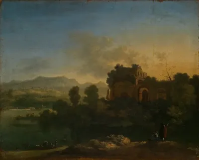 Sudliche Landschaft Mit Ruine