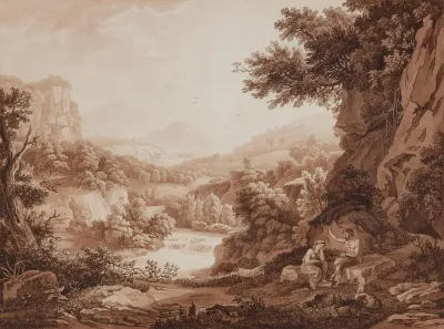 Sudliche Landschaft Mit Satyr Und Einer Schaferin