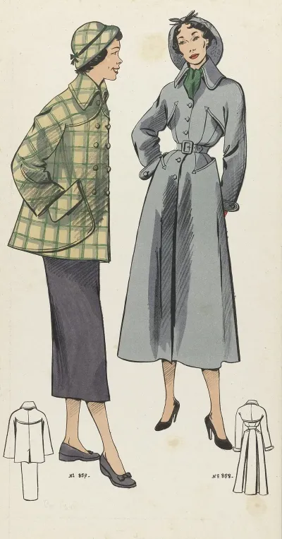 Suit And Long Gray Coat With Hood