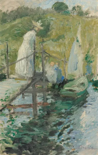 Summer Afternoon Figures On A Bridge