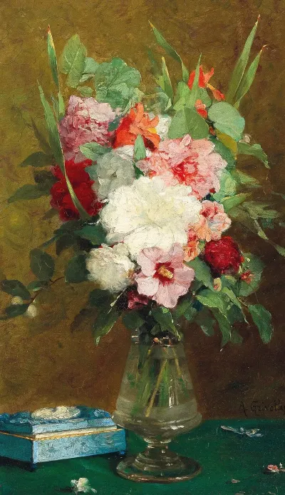 Summer Flowers In A Glass Vase
