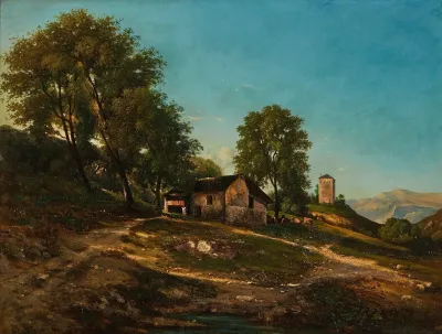 Summer Landscape With Farm House