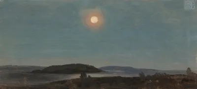 Sun Or Moon Rising Over Porcupine Islands Bar Harbor