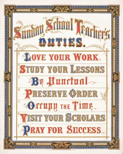 Sunday School Teachers Duties