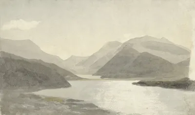 Sunlight Over A Lake Near Snowdon Llanberis North Wales