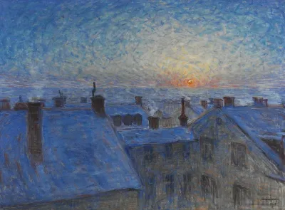 Sunrise Over The Rooftops Motif From Stockholm