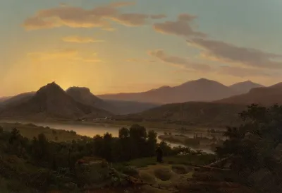 Sunrise View Of Drachenfels From Rolandseck