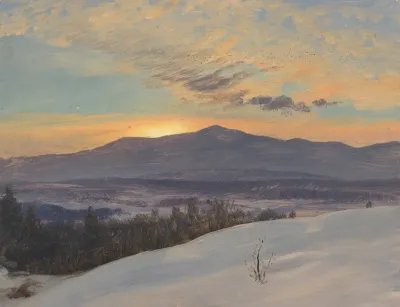 Sunset Across The Hudson Valley Winter