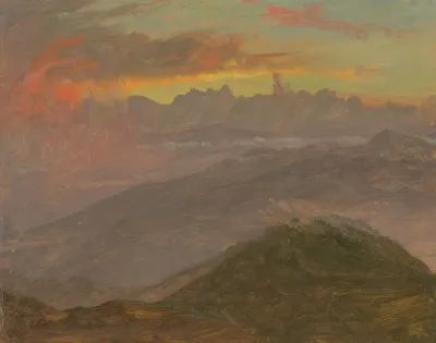 Sunset And Mountains
