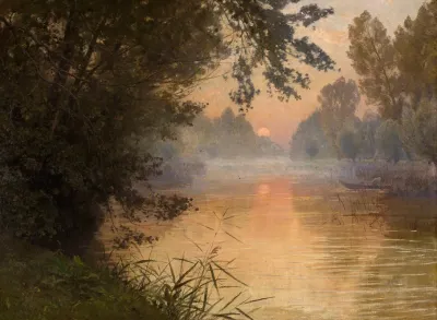 Sunset At The Banks Of The Loing
