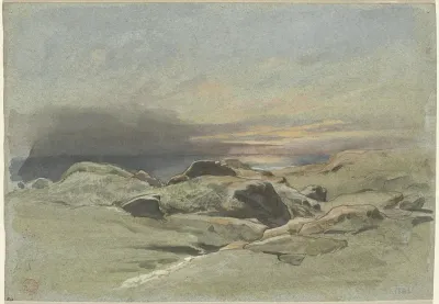 Sunset From A Rocky Coastline