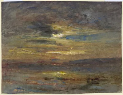 Sunset Over A Pond