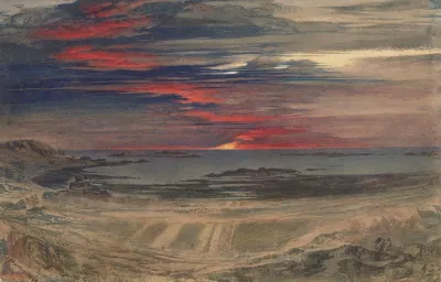 Sunset Over A Rocky Bay