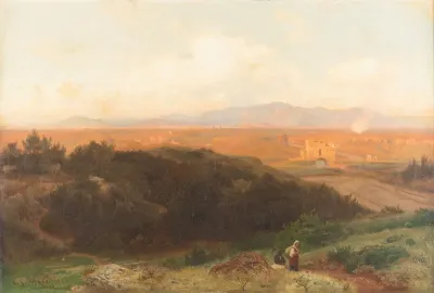 Sunset Over The Roman Campagna