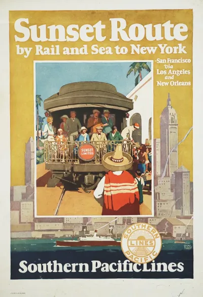 Sunset Route By Rail And Sea To New York Southern Pacific Lines