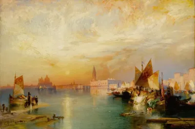 Sunset Santa Maria And The Ducal Palace Venice