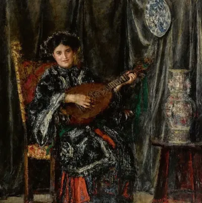 Suonatrice Di Mandola Liutista