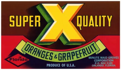 Super X Quality Oranges And Grapefruit Label