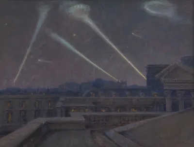 Sur Les Terrasses Du Palais Bourbon Nuit Du 29 Janvier 1916 Zeppelins