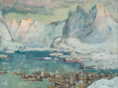 Svolvaer Harbour At The Height Of The Fishing Season Study From Lofoten 2