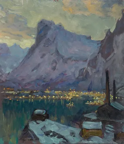 Svolvaer Harbour At The Height Of The Fishing Season Study From Lofoten