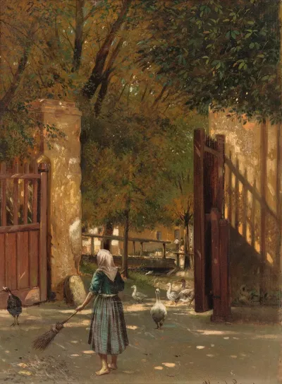 Sweeping The Courtyard