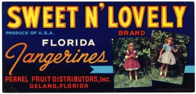 Sweet N Lovely Brand Florida Tangerines Label