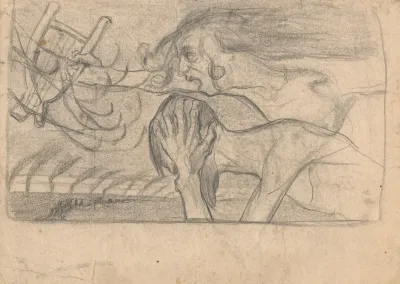 Symbolic Composition With A Lirnyk And A Figure Holding His Head