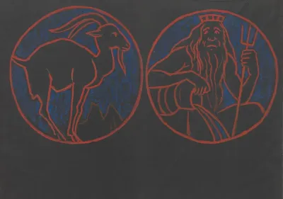 Symbols Of The Zodiac Signs Capricorn And Aquarius