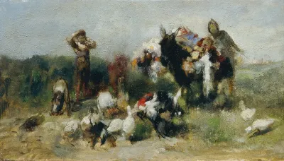 Szene Aus Don Quichote Kampf Mit Dem Geflugel