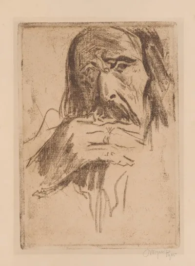 Szymon Tatar Bust Of A Highlander With His Right Hand At His Mouth