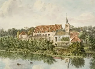 T Buyten Proveniershuis Te Haarlem Van De Hoogte Van De Wal Te Zien