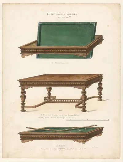 Table De Salle A Manger Ou De Salon Formant Billard En Transformation En Billard