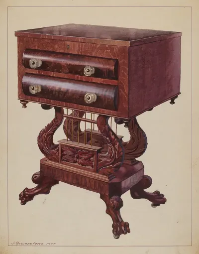 Table Double Lyre Base