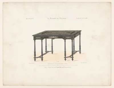 Table Henri Ii A Huit Pieds Ebene Et Ivoir