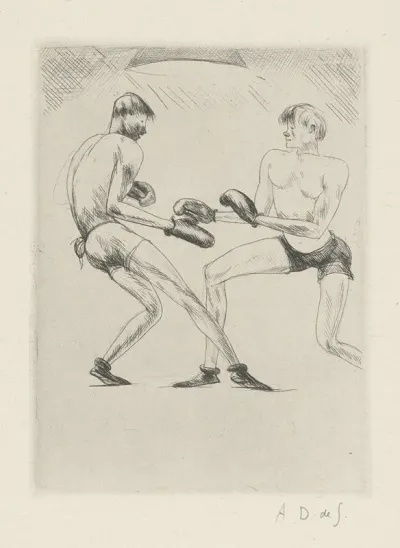 Tableau De La Boxe Illustre De 29 Gravures A Leau Forte Pl 51