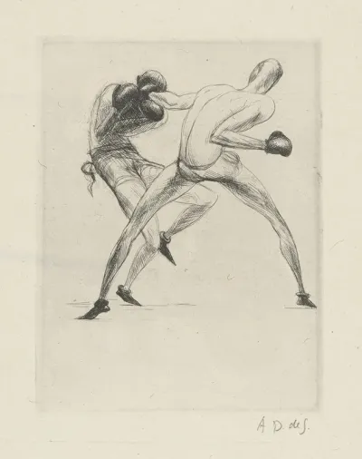 Tableau De La Boxe Illustre De 29 Gravures A Leau Forte Pl 53