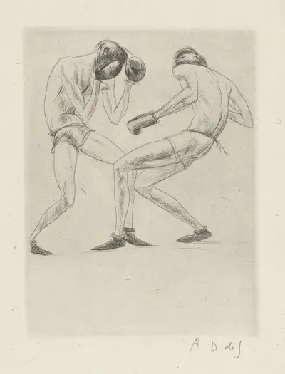 Tableau De La Boxe Illustre De 29 Gravures A Leau Forte Pl 56
