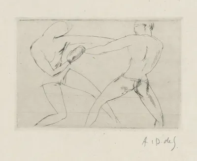 Tableau De La Boxe Illustre De 29 Gravures A Leau Forte Pl 6