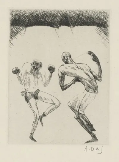 Tableau De La Boxe Illustre De 29 Gravures A Leau Forte Pl 8