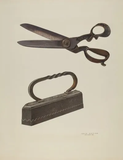 Tailors Shears And Iron