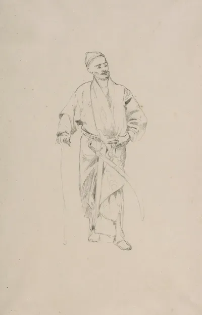 Tamerlane Study Of A Figure For The Painting Sultan Bayezid Taken Into Captivity By Tamerlane