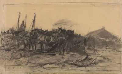 Targ Na Konie Szkic Do Obrazu Targ Na Konie W Balcie Z 1879 R